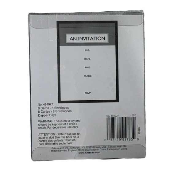 Amscan novelty pull out invitations & envelopes. Set of 8 brand new in package! - Picture 3 of 6